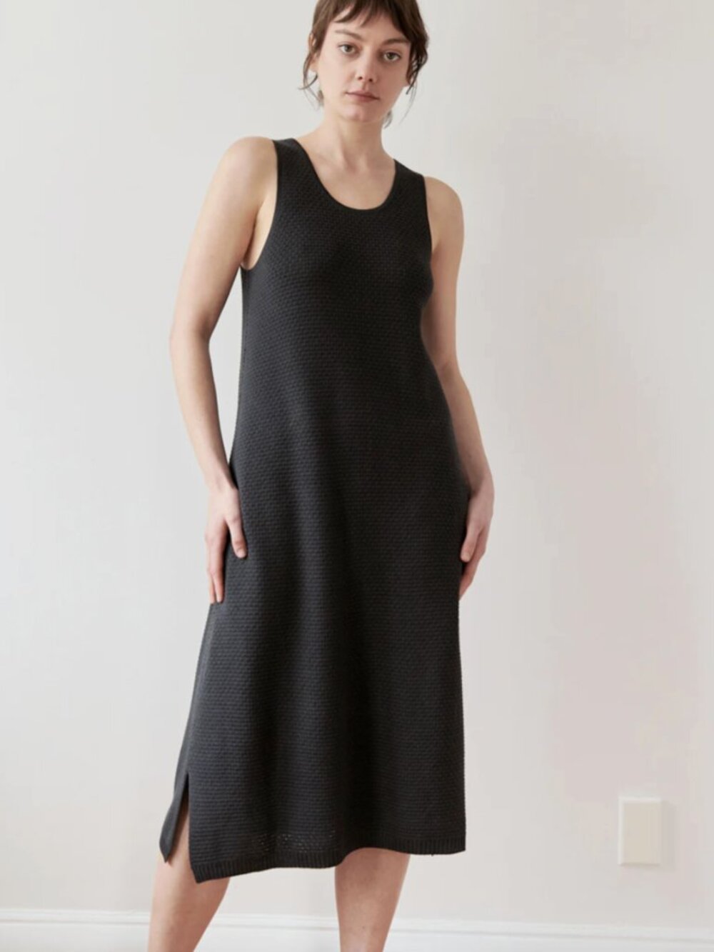 WOL HIDE Black Cotton Lace Tank Dress Size Small